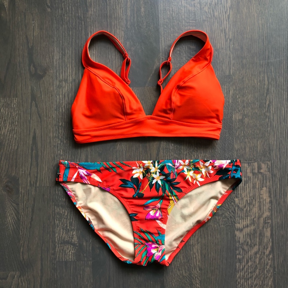 NWT Old Navy Orange Tropical Bikini
